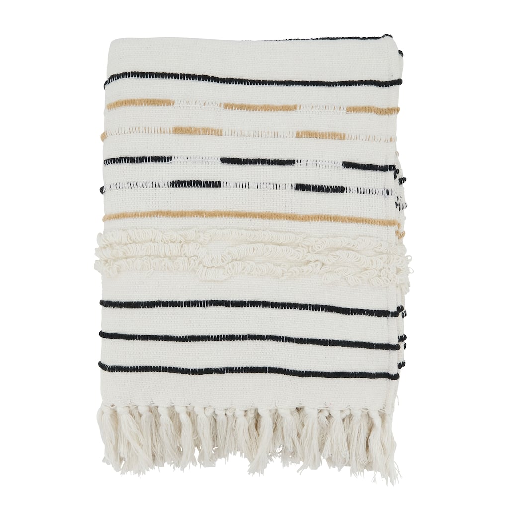 Woven Warmth Corded Fringe Throw Blanket