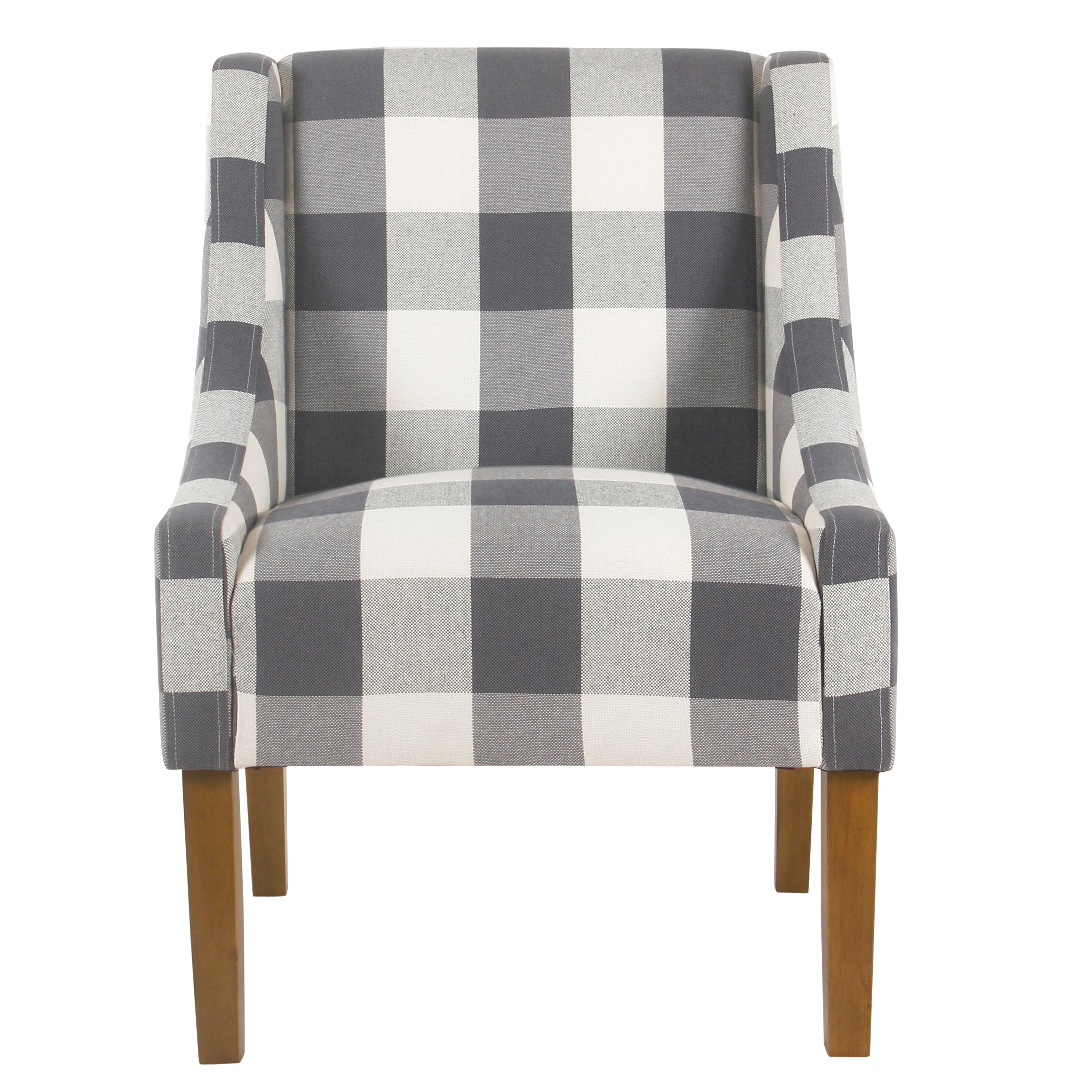 Shop Homepop Modern Swoop Accent Chair Blue Plaid On Sale
