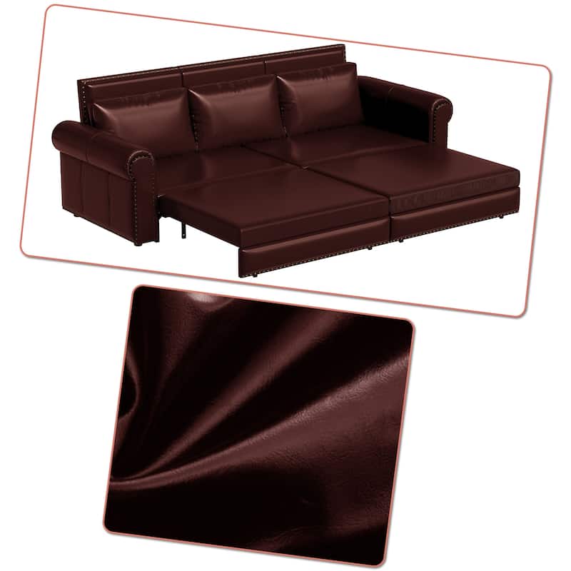 Classic Elegant Convertible Upholstered Sofa Sleeper Sofa with Pull Out Bed