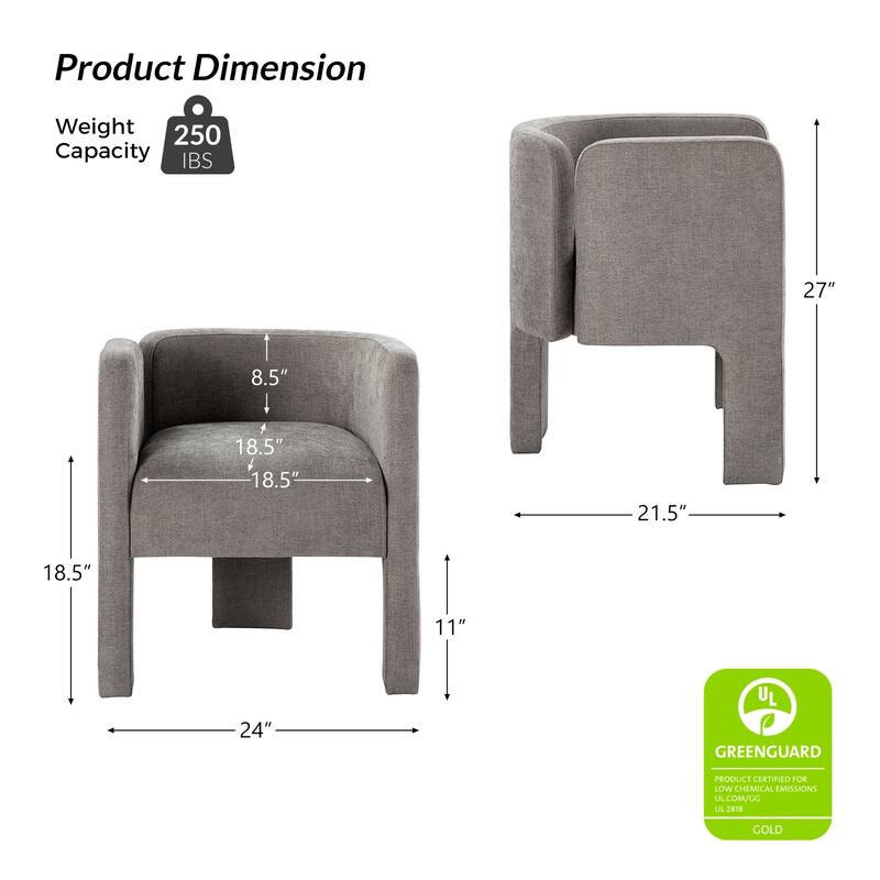 Friedrich Modern Left-facing Cutout Dining Chair with Three-legged Design Set Of 4 By HULALA HOME