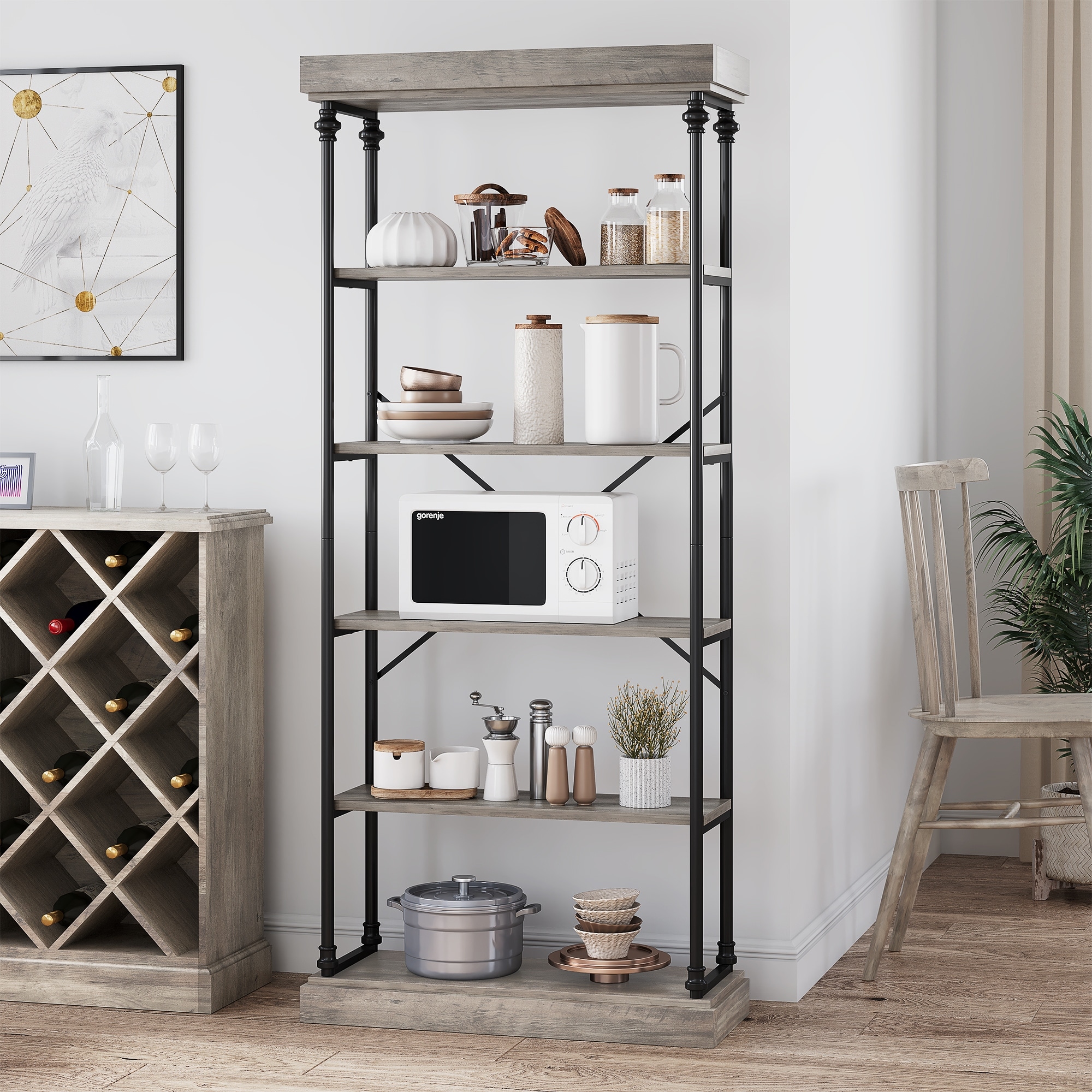 Grey sales wood bookshelf