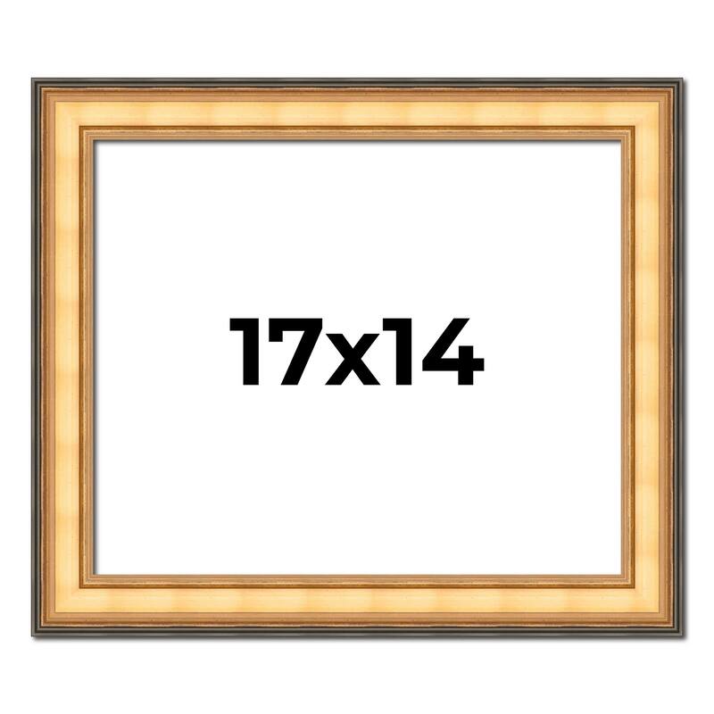 17x14 Frame Gold Plein Aire Solid Wood Picture Frame Width 2 Inches |
