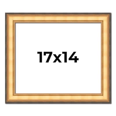 17x14 Frame Gold Plein Aire Solid Wood Picture Frame Width 2 Inches |