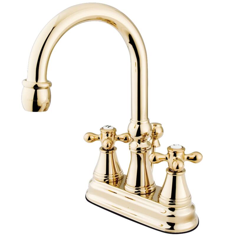 Kingston Brass Restoration 1.2 GPM Deck Mounted Bathroom Faucet with - Polished Brass