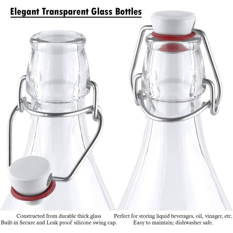 Bormioli Rocco Set of 2 Giara Glass Bottles with Leak Proof Lid