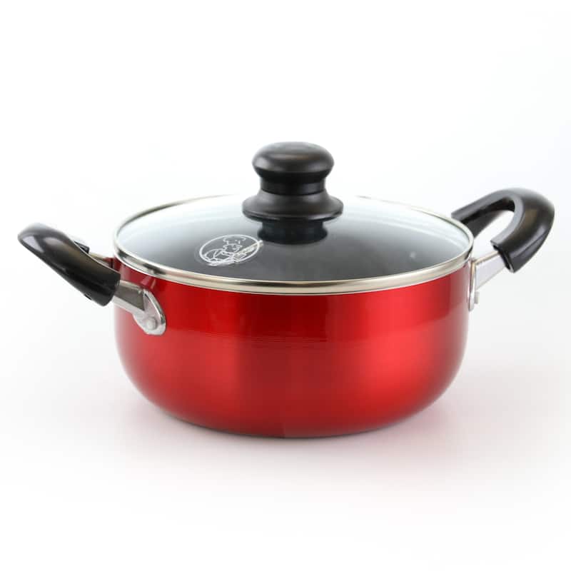 13-Quart Glass Lid Dual Handle Aluminum Dutch Oven