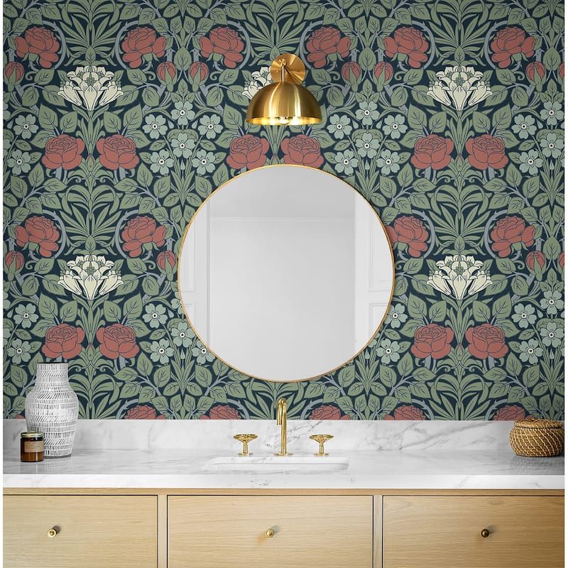 NextWall Vintage Rose Peel and Stick Wallpaper