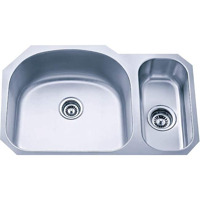 Fine Fixtures Undermount Offset Stainless Steel Double-bowl Sink - 31.5" x 21"