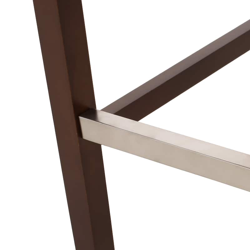 Modern Fabric Upholstered Bar Stools Set of 2, Armless Kitchen Island Chairs, Dining Chairs with Metal Footrest