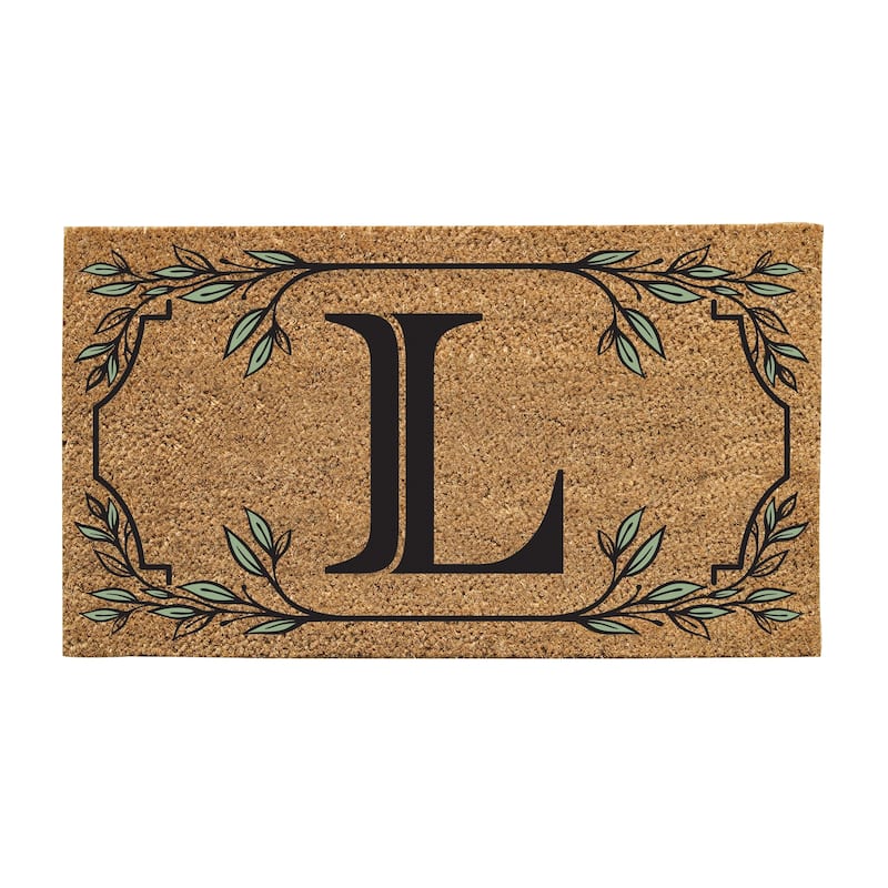 28 in. x 16 in. Monogram Coir Mat, Letter "L"