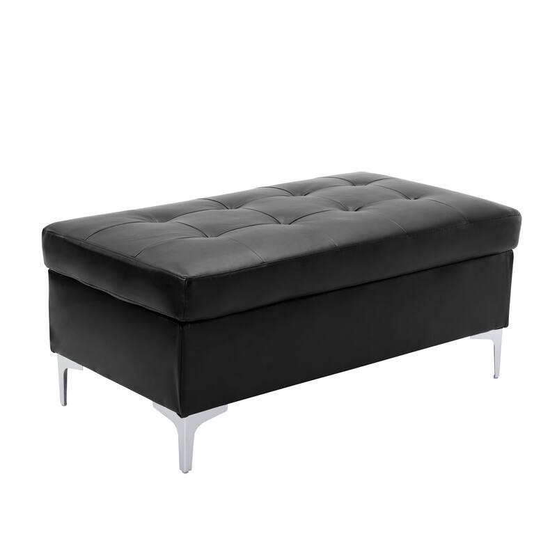 McCafferty Faux Leather Sectional Sofa with Ottoman