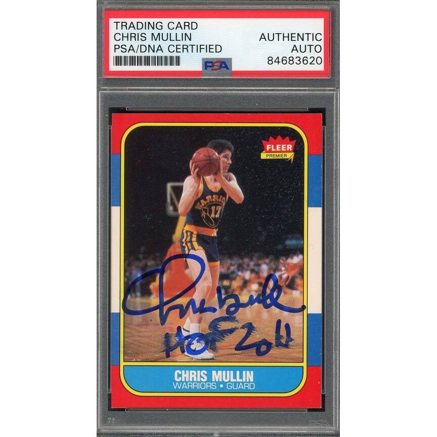 Chris Mullin Autographed 1986 Fleer Signed Rookie Card #77 Auto PSA SMUDGED - 8'6" x 11'6"
