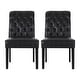 preview thumbnail 1 of 6, Elwood Contemporary Tufted Rolltop Dining Chairs (Set of 2) by Christopher Knight Home Midnight Black/ Matte Black