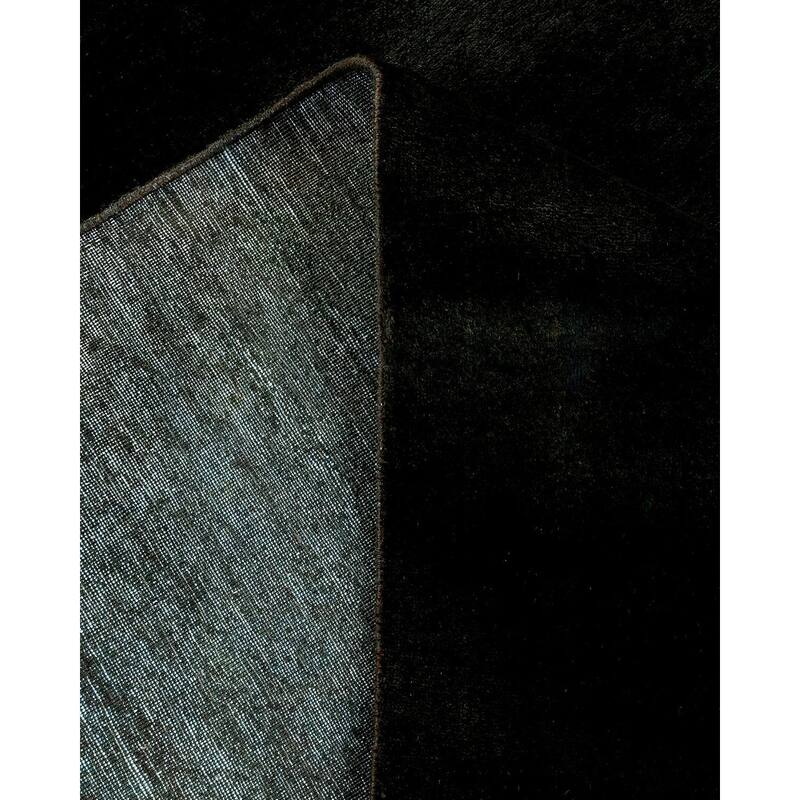 Overton Hand Knotted Wool Vintage Inspired Modern Contemporary Overdyed Black Area Rug - 10' 4" x 13' 9"
