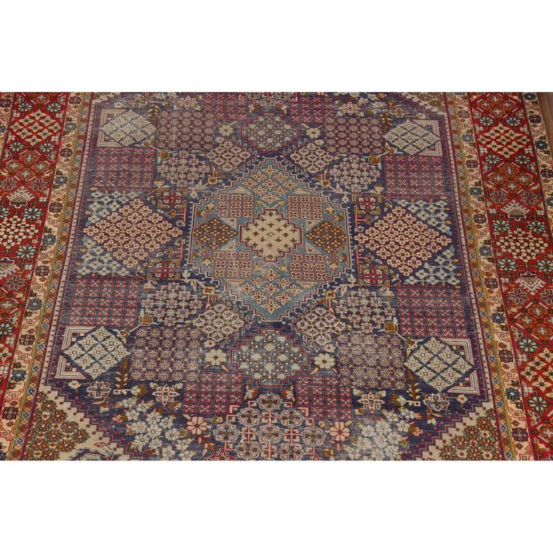 Hand Knotted Oriental 100% Wool Carpet Traditional Geometric Navy Blue & Blues Najafabad Area Rug - 12' 10'' X 9' 1''