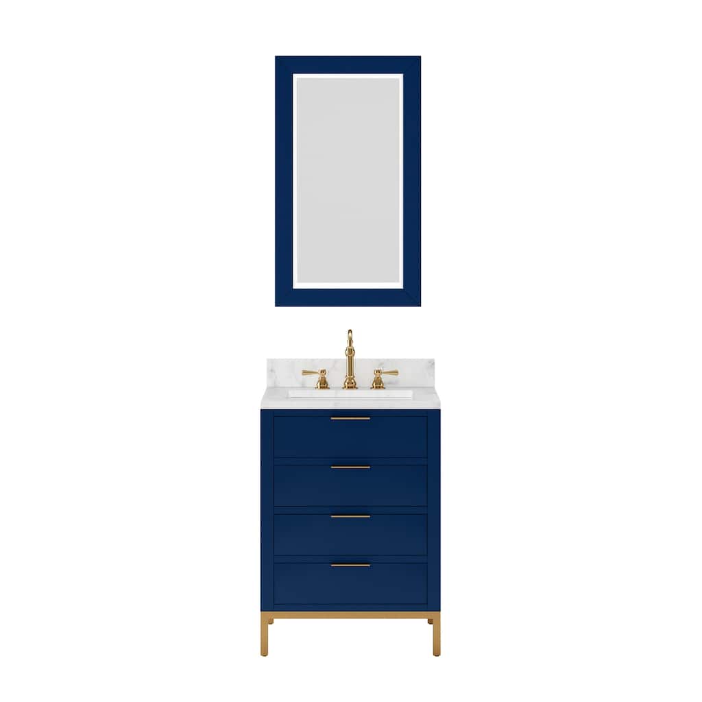 Bristol Carrara White Marble Countertop Vanity with Mirror