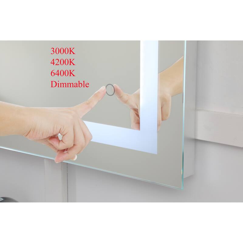 Elegant Lighting Helios 36" x 60" Rectangular Frameless Wall Mounted