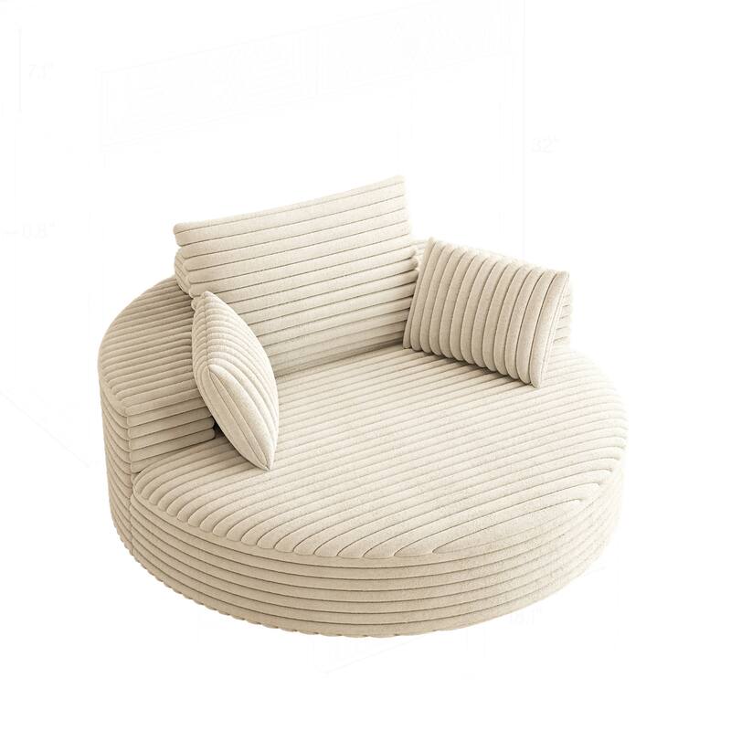 Comfortable Corduroy Foam Swivel Chair for Various Rooms, Enhancing Relaxation