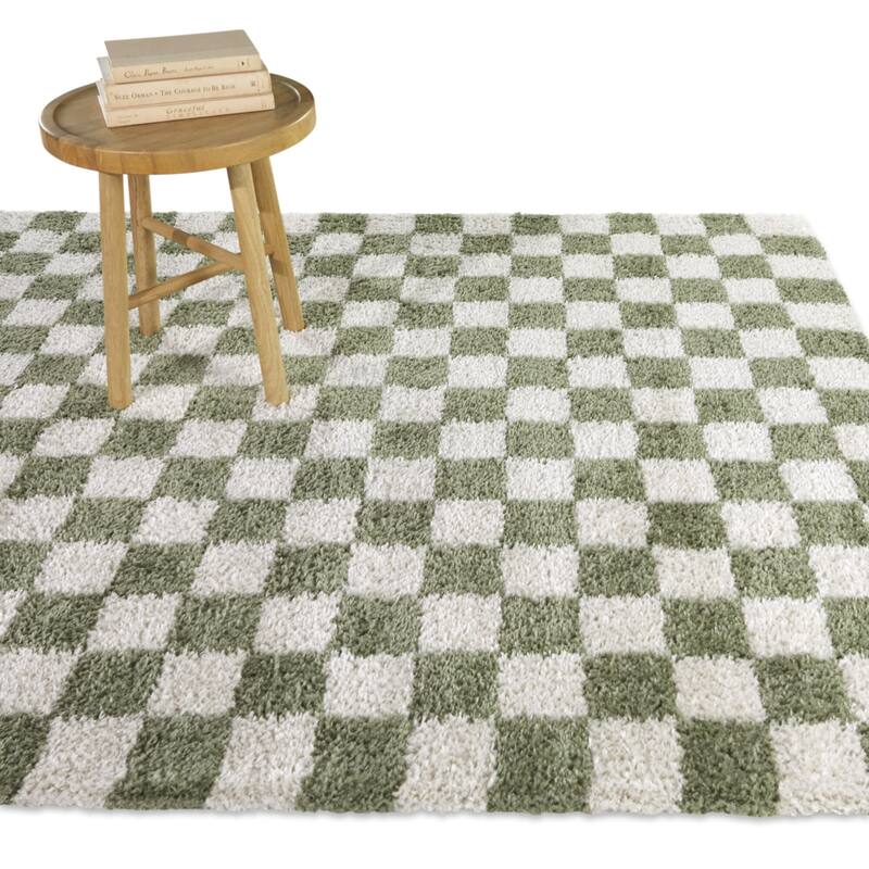 Havill Classic Checkered Area Rug - 5'3" x 7' - Green - Rectangle