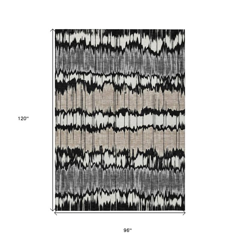 HomeRoots Striped Transitional Rectangle Outdoor Rug