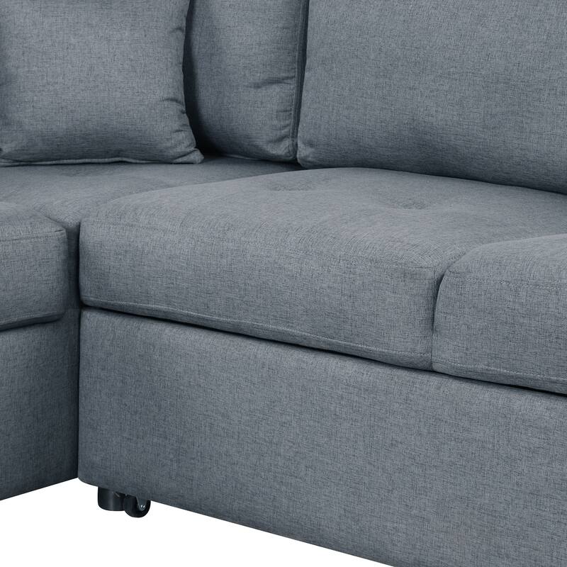 84.75" Velvet Sectional Sofa with Storage Ottoman, USB Charging and Hidden Arm Storage and L-Shaped 4-Seater