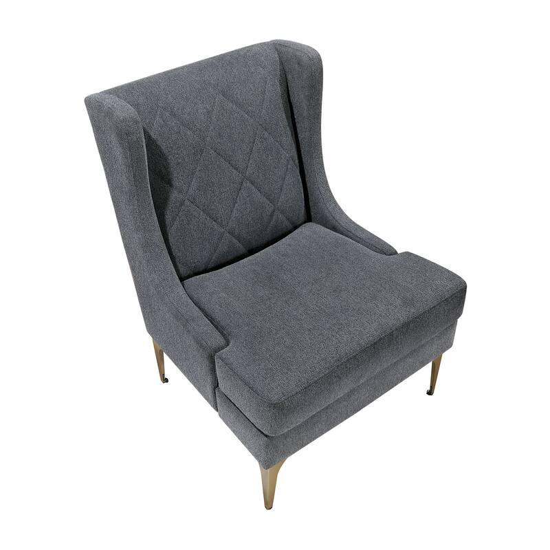 Margo 28" Chenille Accent Chair - Brushed Gold Finish Metal Legs