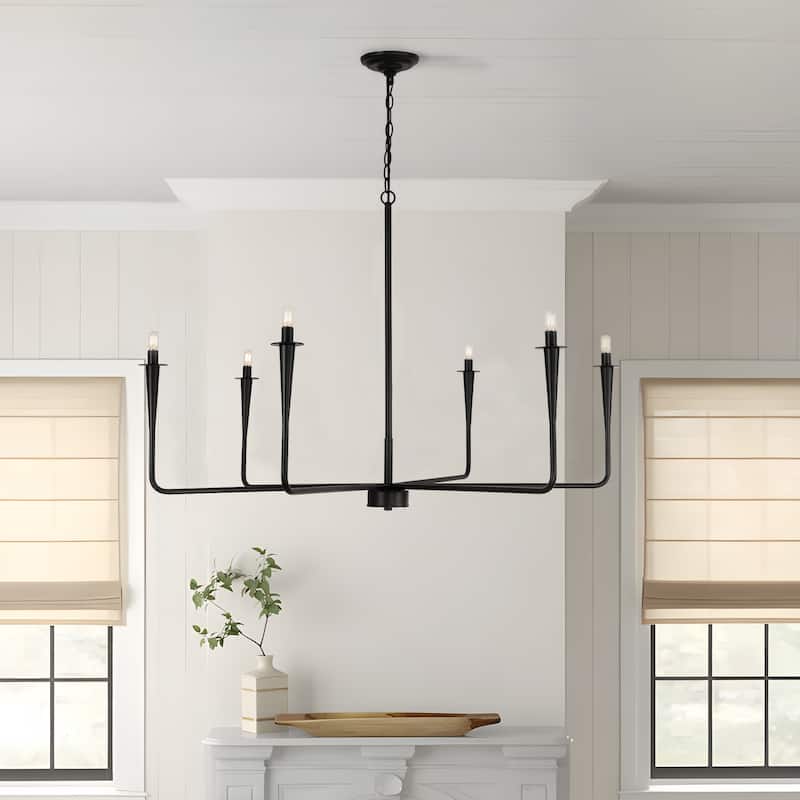6-Light Classic Traditional Metal Candle Dimmable Chandelier