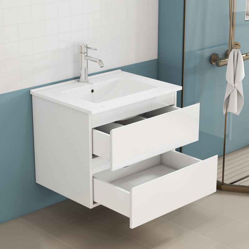 36" Bathroom Vanity Cabinet with Sink Top Combo Set, Black ,Single Sink,Shaker Cabinet with Soft Closing Door and 3 Drawers