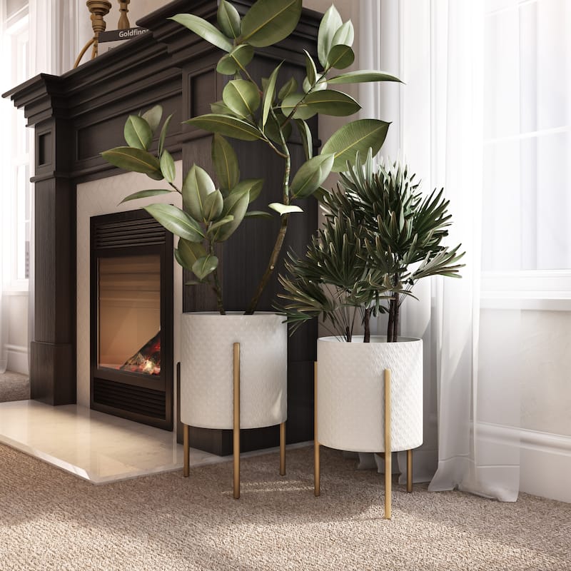 Gianna Modern White Planters (Set of 2)
