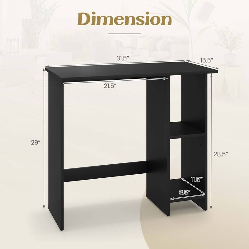 Costway Small Computer Desk with Storage Modern Writing Desk with