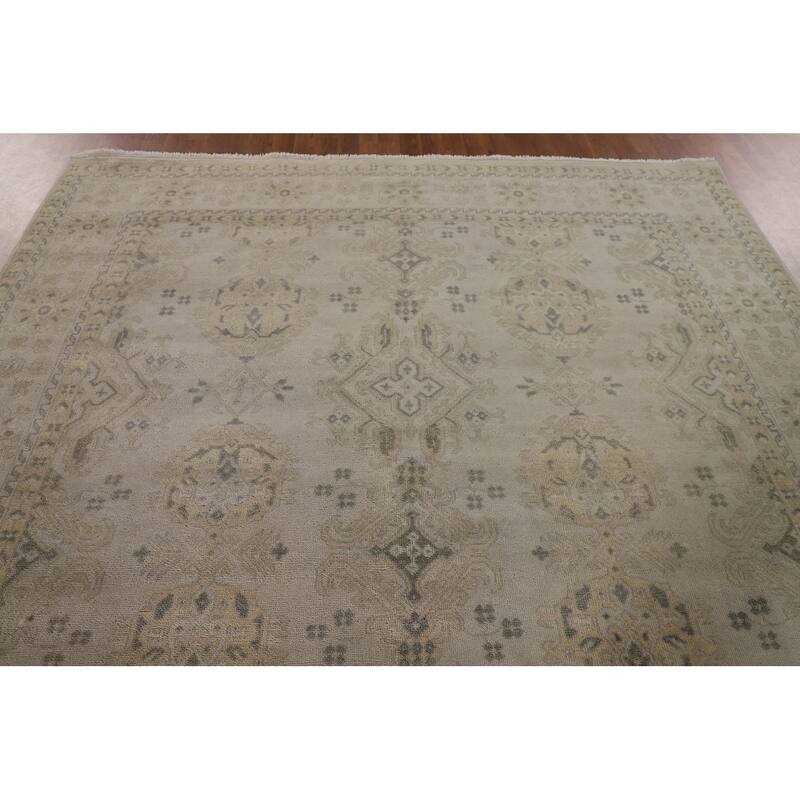 All-Over Oushak Oriental Area Rug Handmade Wool Carpet - 7'11" x 9'11"