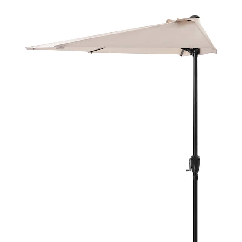 Patio Umbrella, 9 FT Half Round Umbrella, Weather-Resistant Polyester