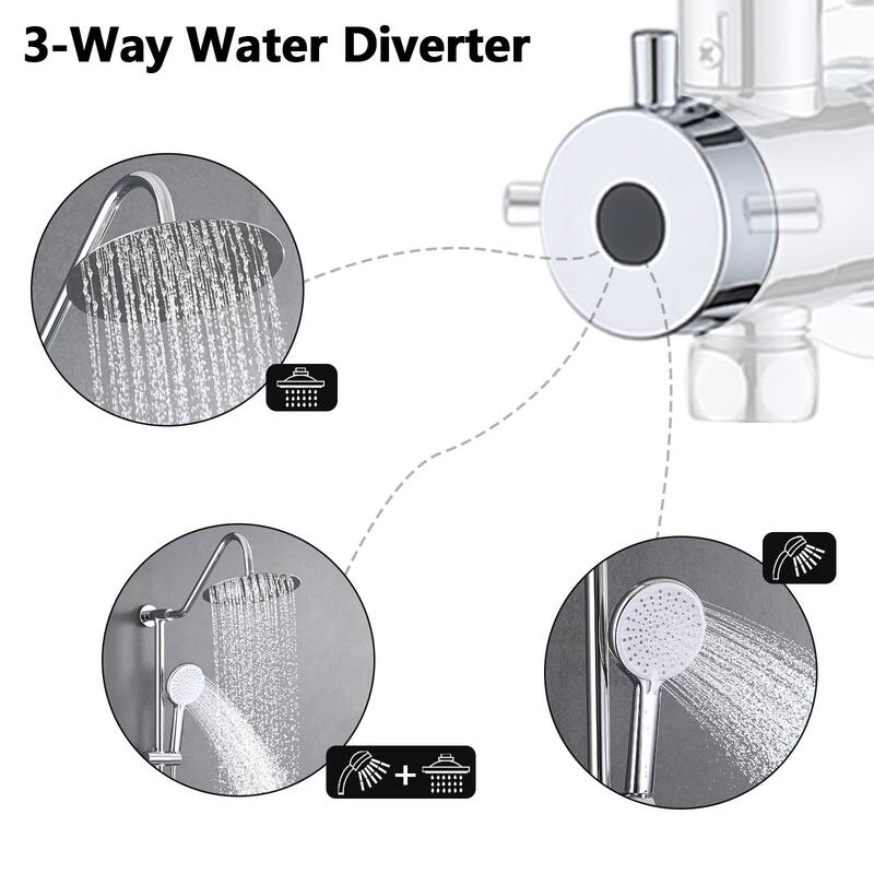 Shower Head with Handheld Shower System with 10" Rain Shower Head