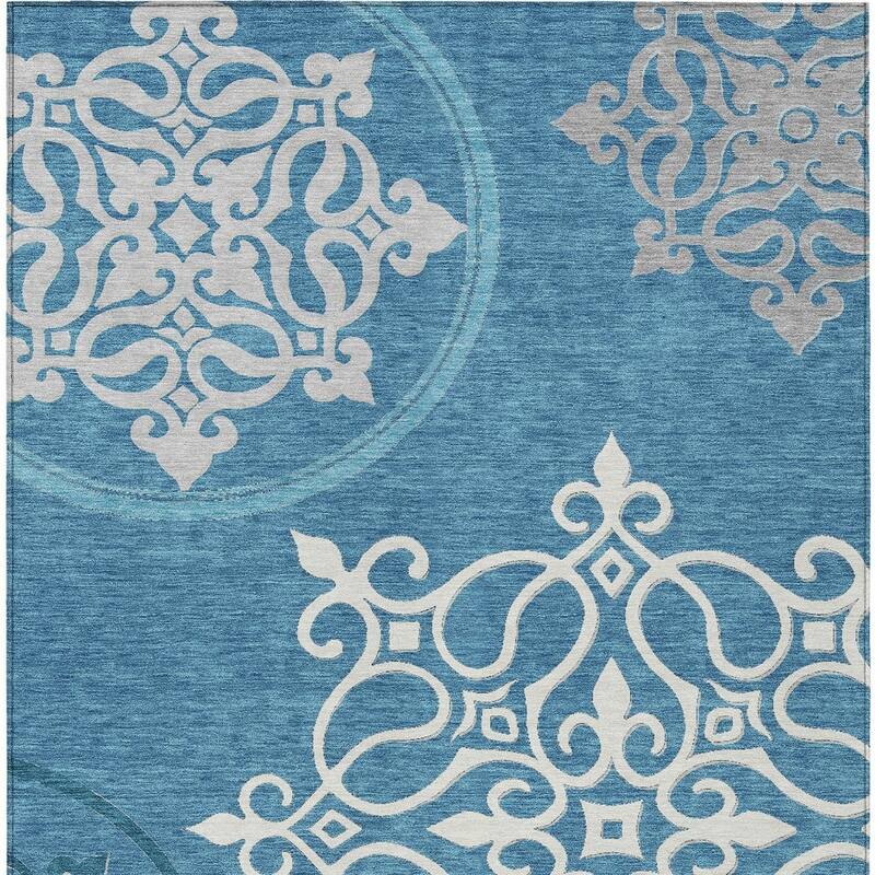 HomeRoots Floral Medallion Transitional Rectangle Outdoor Rug