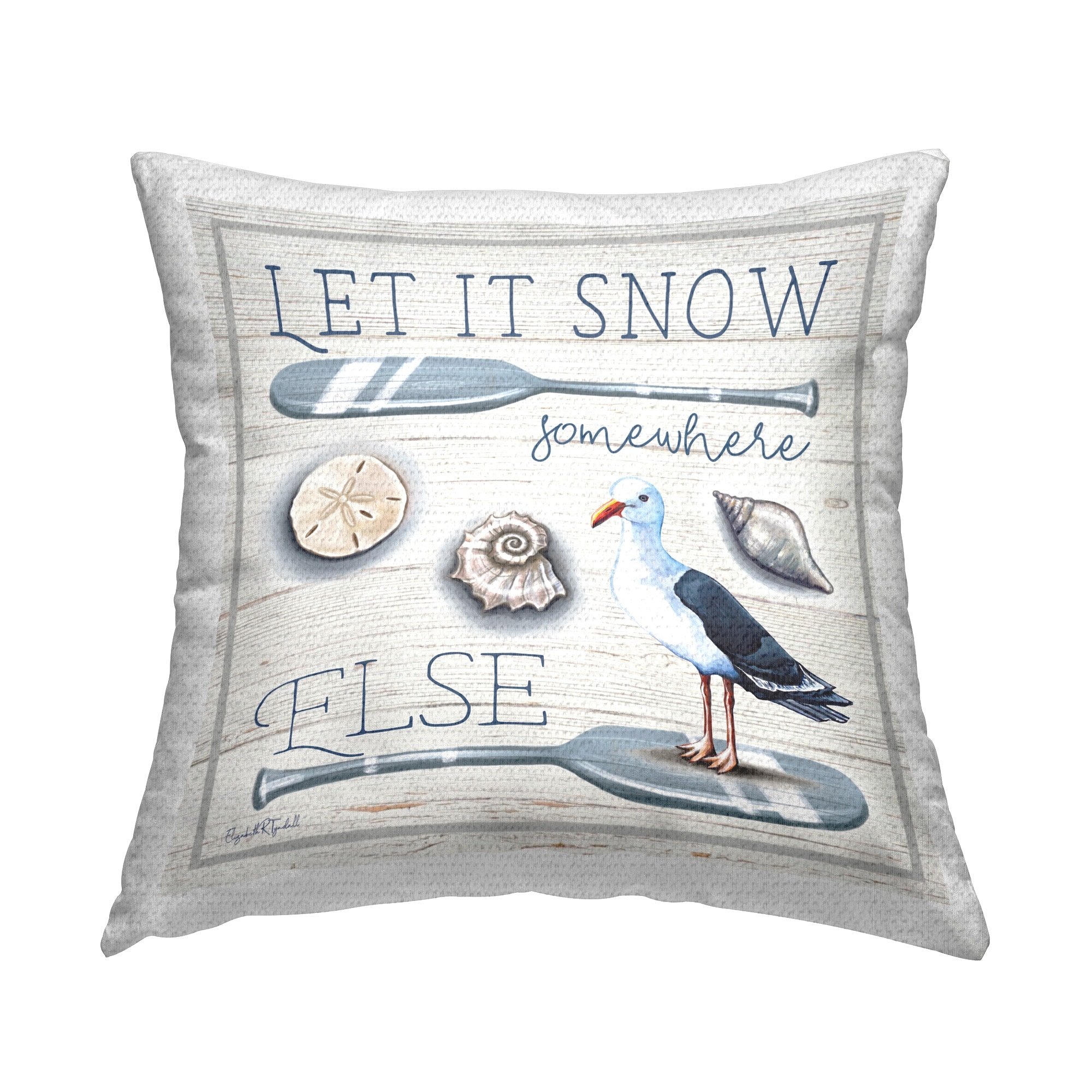 Stupell Seasonal Nautical Phrase Printed Outdoor Throw Pillow Design by Elizabeth Tyndall