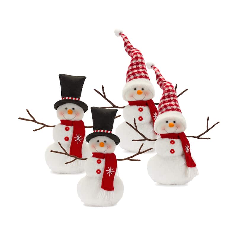 Snowman Figurine (Set of 4) - Black
