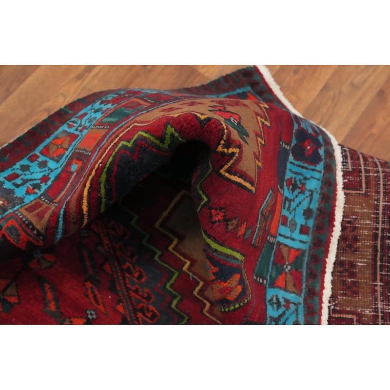 Hand Knotted Oriental 100% Wool Carpet Traditional Tribal Red Ardebil Runner Rug - 10' 6'' X 3' 6''