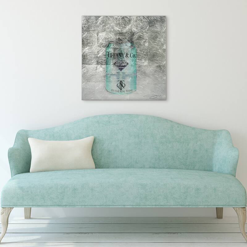 Fashion Drinks Reverse Printed Tempered Glass with Silver Leaf