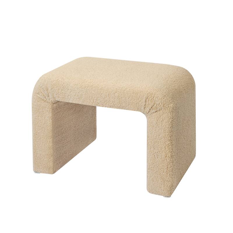 Adeco Velvet Footrest Ottoman for Living Room Bedroom