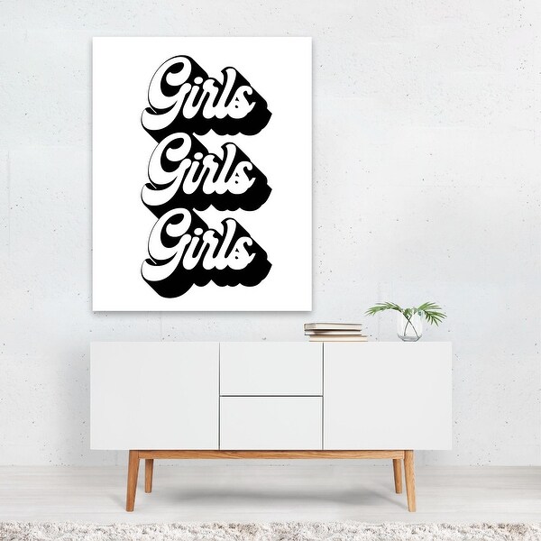 Girls Girls Girls Retro Font Typography Feminine Art Print/Poster