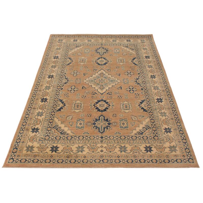 ECARPETGALLERY Hand-knotted Finest Ghazni Tan Wool Rug - 6'0 x 9'8