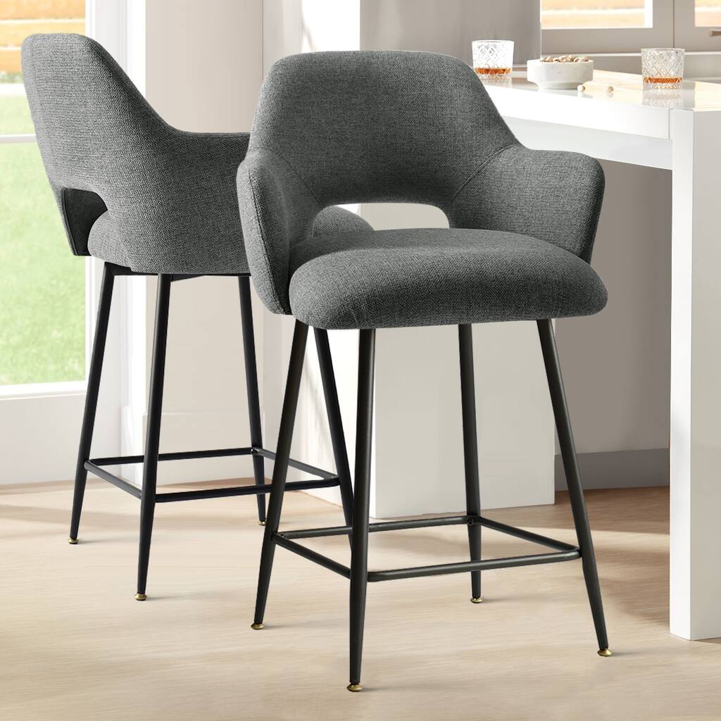 Contemporary Upholstered Counter Height Stools Fabric