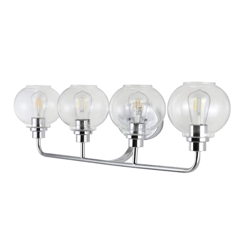 Staunton Iron/Seeded Glass Cottage Rustic LED Vanity Light, by JONATHAN Y
