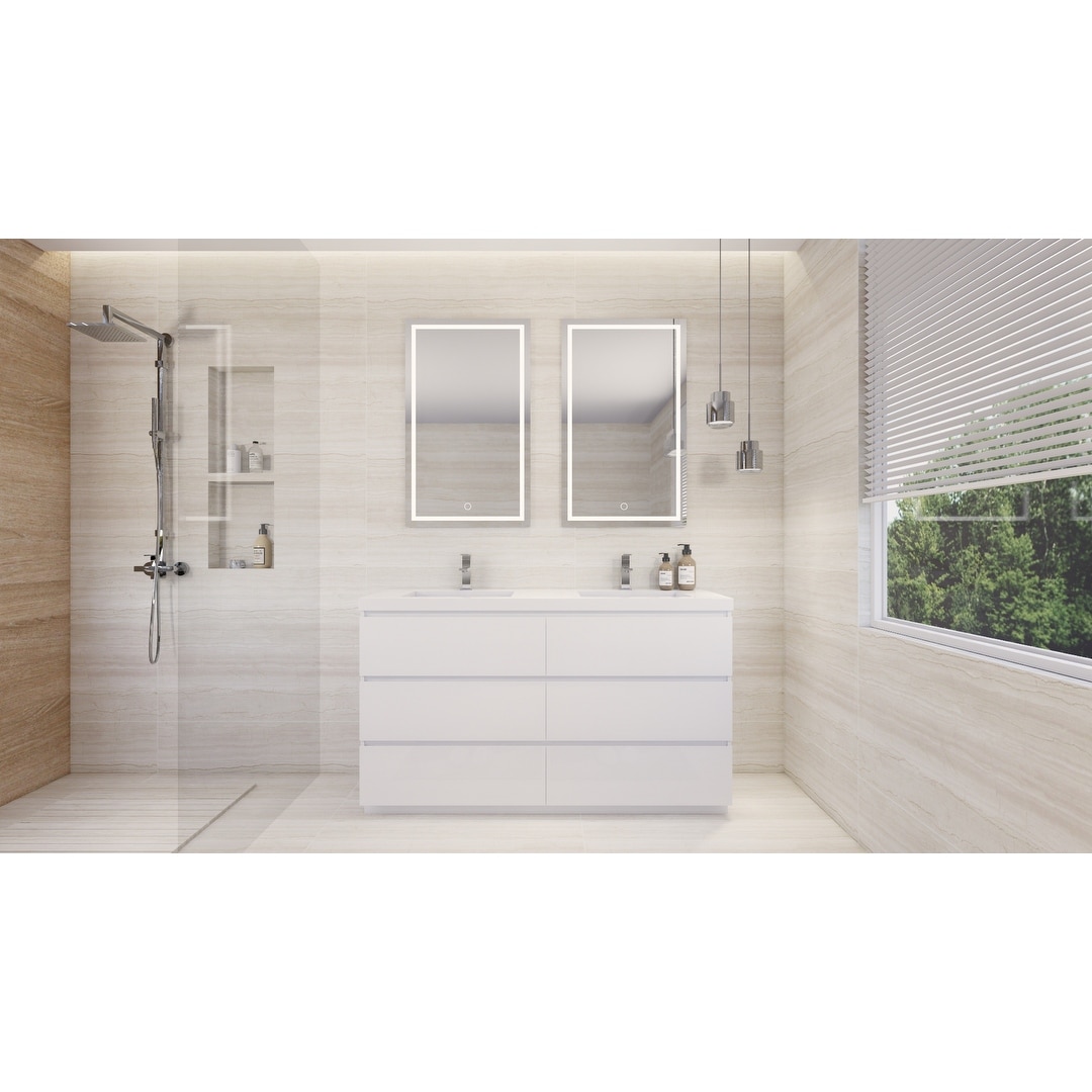 Aron 60'' Freestanding Vanity with Double Reinforced Acrylic Sink