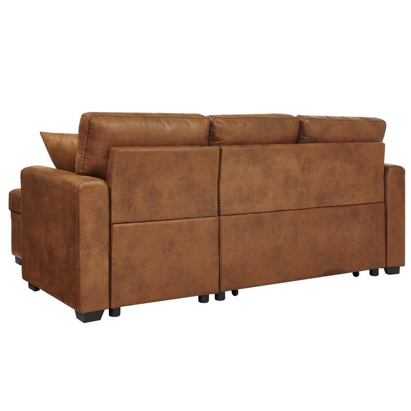 Sleeper Sofa,Sectional with Pull-Out Bed, Reversible Chaise, Storage Sectional, Convertible Sofa Bed, L-Shaped Sofa
