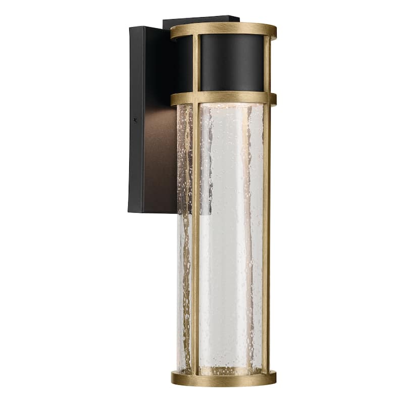 Kichler Lighting Camillo 15.75 in. 1-Light Textured Black and Brass Integrated LED Outdoor Wall Sconce