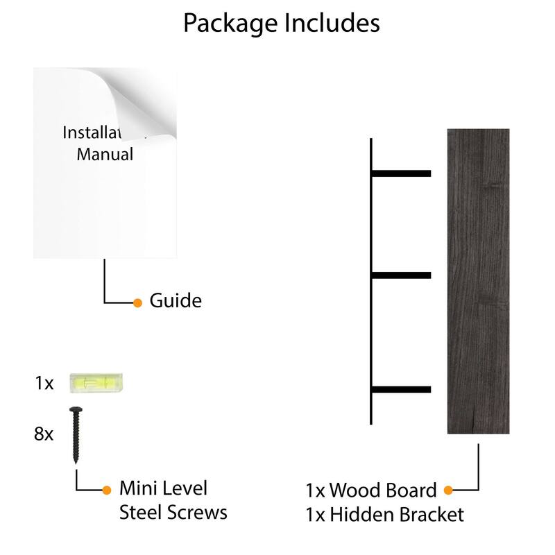 Wallniture Bois Wood Board 48" Long, 10'' Deep, 2" Thick, Hidden Bracket Shelf for Wall, Kitchen Shelf, Special Walnut, 1Pc