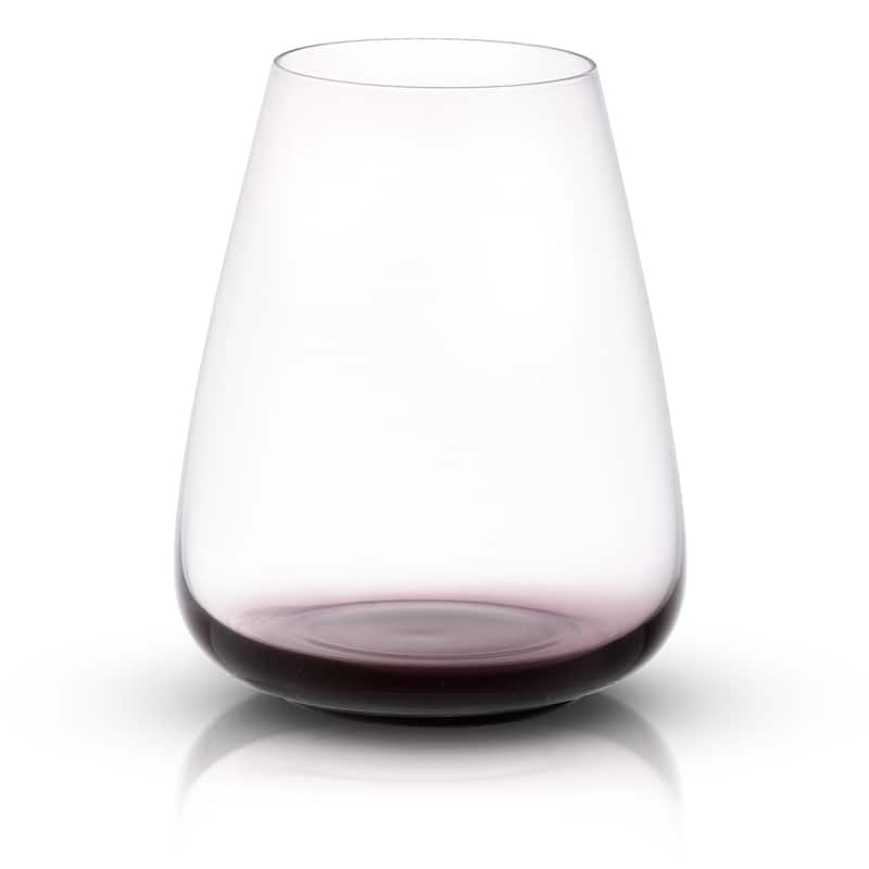 JoyJolt Black Swan Stemless White Wine Glasses, 23.1 Oz Set of 4