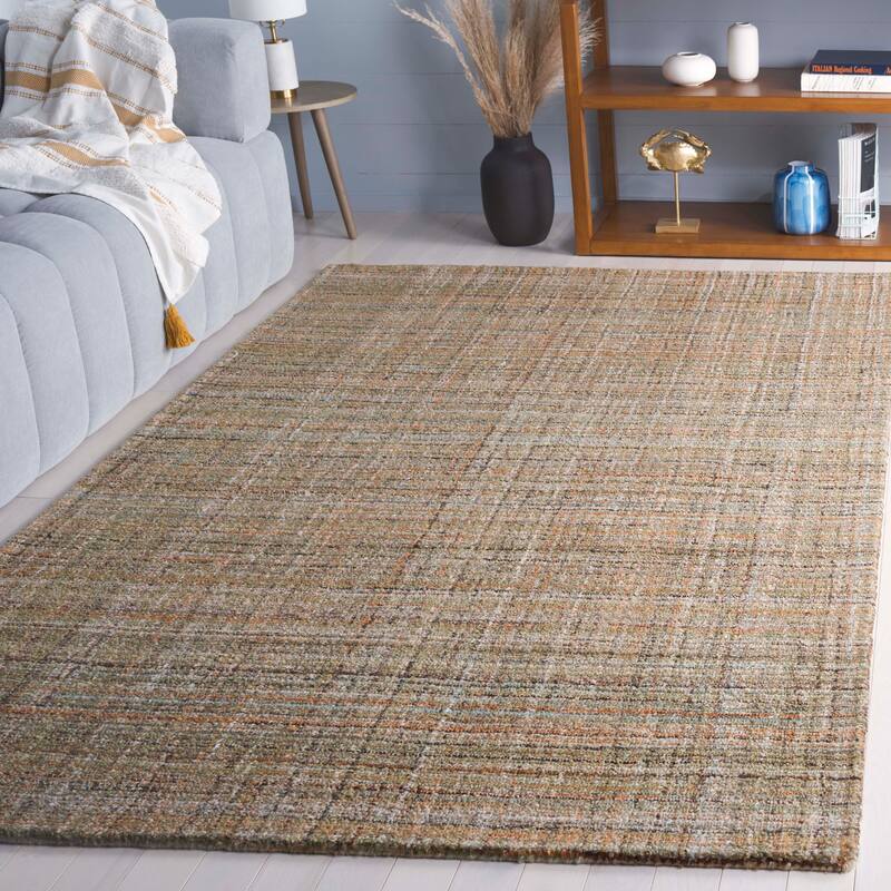 SAFAVIEH Handmade Abstract Cliff Rug - 8' x 10' - Brown/Green