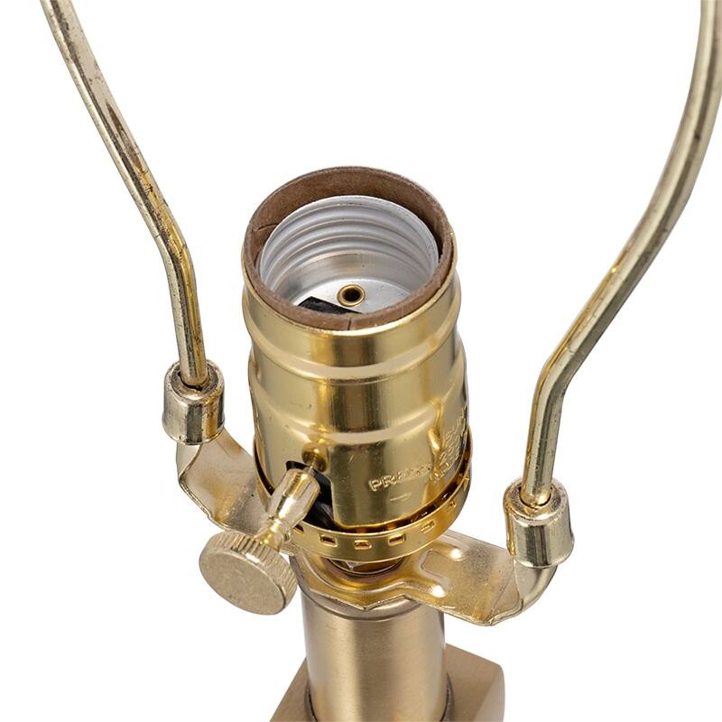 D15x26.7" White and Gold Alabaster Slab Table Lamp (Lamp Shade Assembly Required)